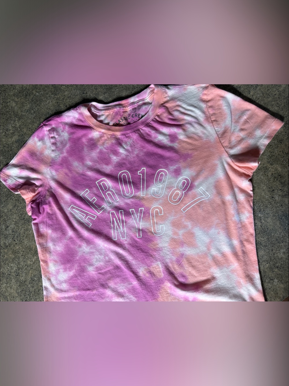 Aeropostale Pink & Peach Tie-Dye Graphic Tee